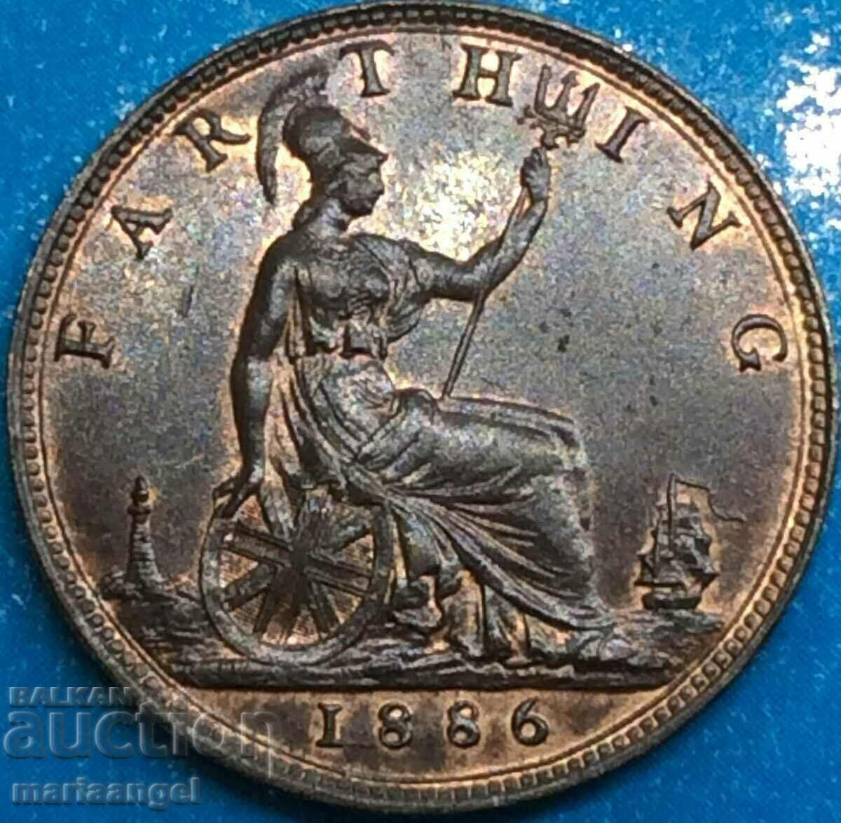 Μεγάλη Βρετανία 1 Farthing 1886 Young Victoria UNC - 7
