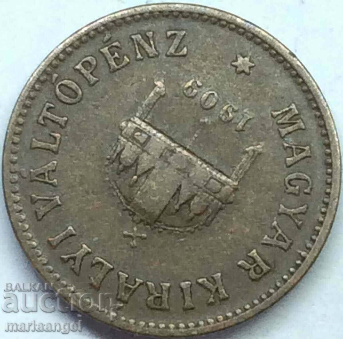 Hungary 2 fillers 1909 χάλκινο - 6
