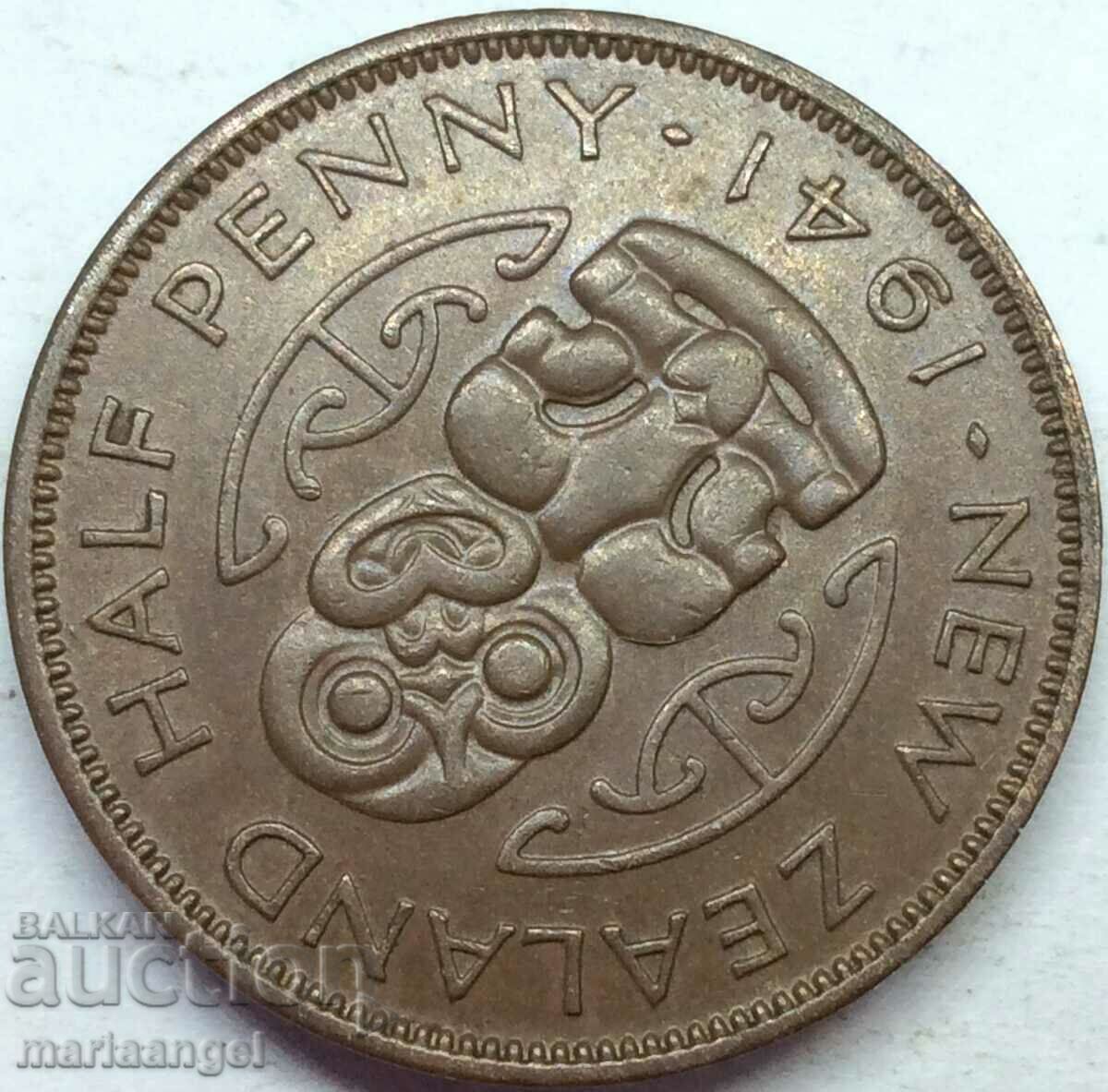1/2 Penny 1941 Noua Zeelandă George VI UNC 25mm cu preț 19.00 BGN | € 9.71 1/2 Penny 1941 Noua Zeelandă George VI UNC 25mm cu preț 19.00 BGN | € 9.71