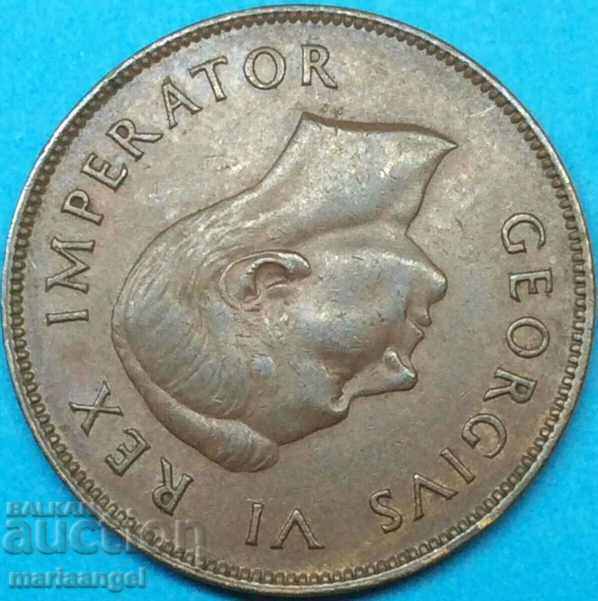 Παράδοση Νότια Αφρική 1 Penny 1942 George VI 30mm Χάλκινο