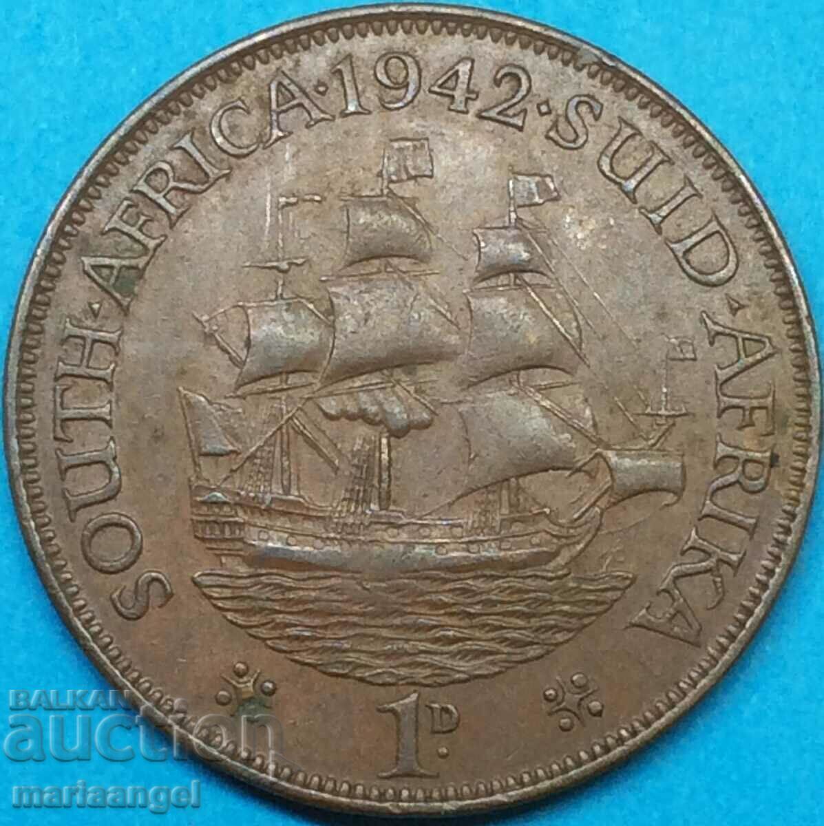 Νότια Αφρική 1 Penny 1942 George VI 30mm Χάλκινο