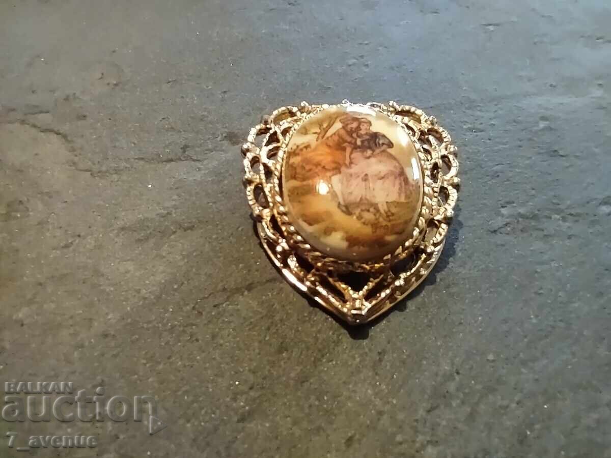 Brooch clip for scarf, love scene, meeting 17.10.25 - 5