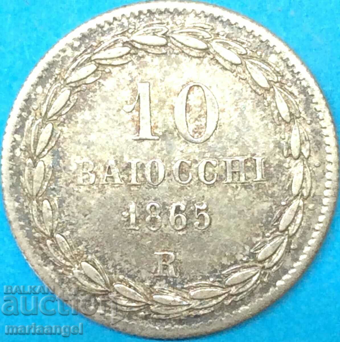 10 Baiochi 1865 Βατικανό R - Πάπας Πίος Θ' Βαθιά πατίνα με τιμή 80.00 BGN | € 40.90
