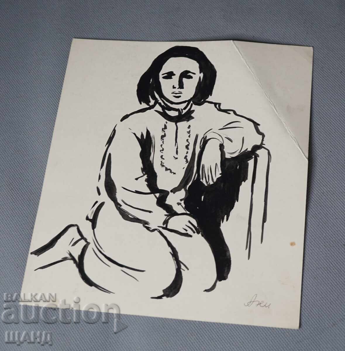 Παλιά Μαεστρική Ζωγραφιά Πορτρέτο Γυναίκας