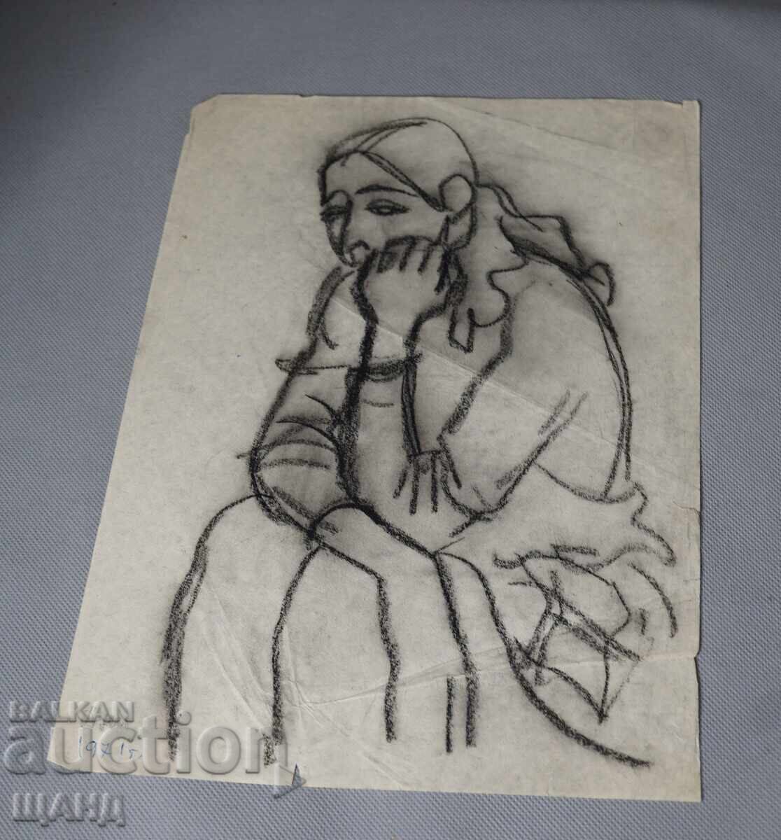 Παλιά Μαεστρική Ζωγραφιά Πορτρέτο Γυναίκας