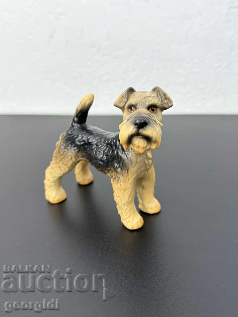 Porcelain figurine of an Airedale Terrier Goebel. No. 7501