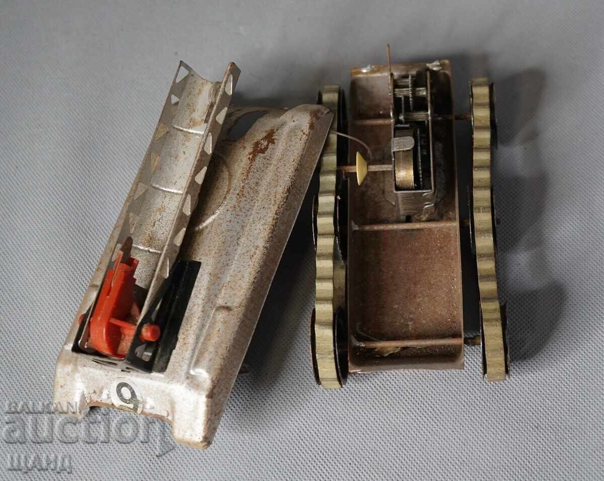 Delivery of Old metal mechanical toy model tank missile carrier