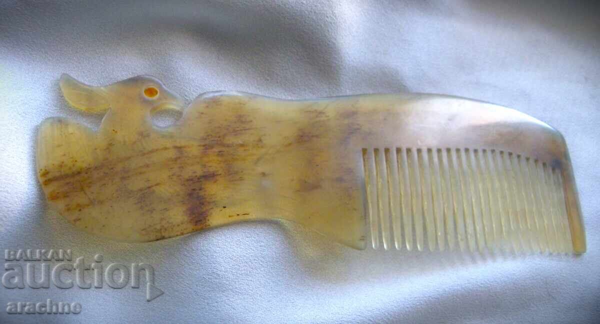 Παράδοση Ασιατικό χτένι από κέρατο βουβαλιού με πουλί Φοίνικα