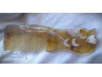 Pieptene asiatic din corn de bivol cu pasărea Phoenix