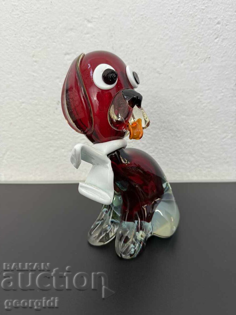 Licitație Figurină de sticlă câine / Murano. Nr. 7504
