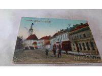 Postcard of Mosonmagyaróvár with the Otthon Café 1922