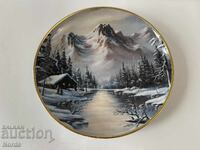 Χειμώνας. Όμορφο πορσελάνινο πιάτο