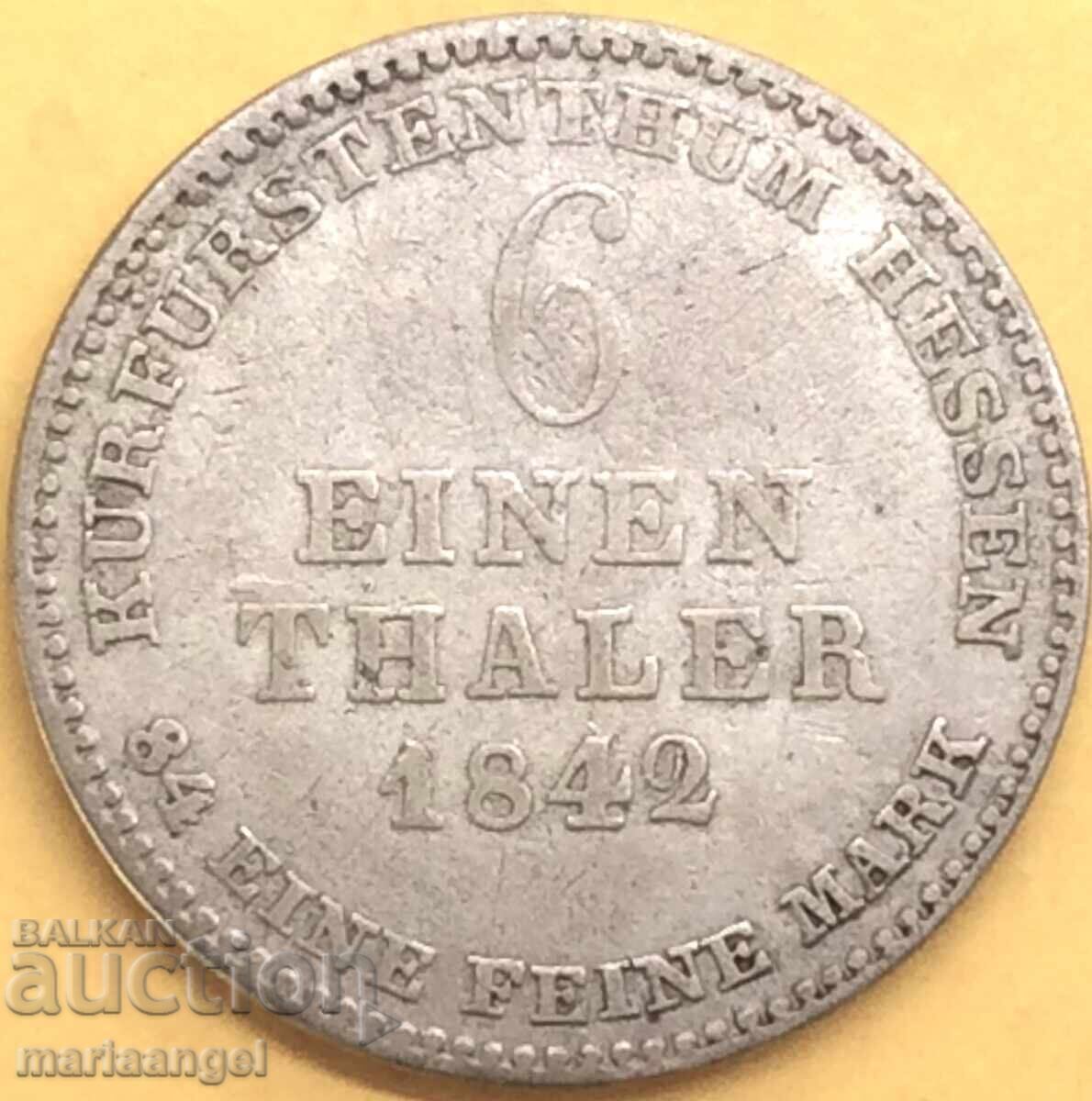 1/6 Thaler 1842 Germania Hessian Argint 1/6 Thaler 1842 Germania Hessian Argint