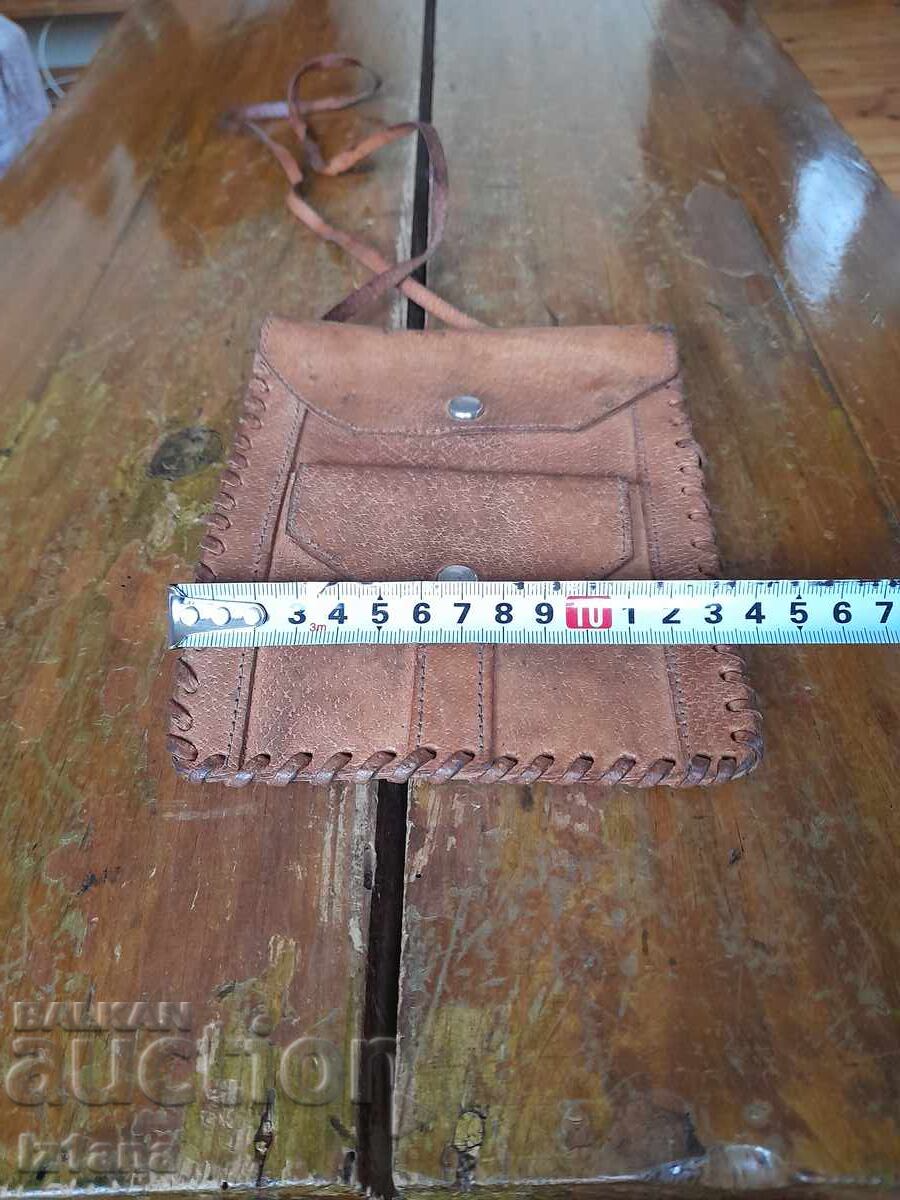 Old leather neck bag with price 22.00 BGN | € 11.25