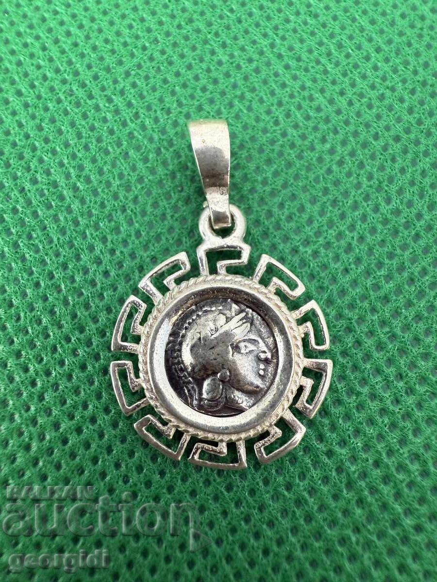 Silver pendant with Alexander coin. No. 7509 with price 35.00 BGN | € 17.90 Silver pendant with Alexander coin. No. 7509 with price 35.00 BGN | € 17.90