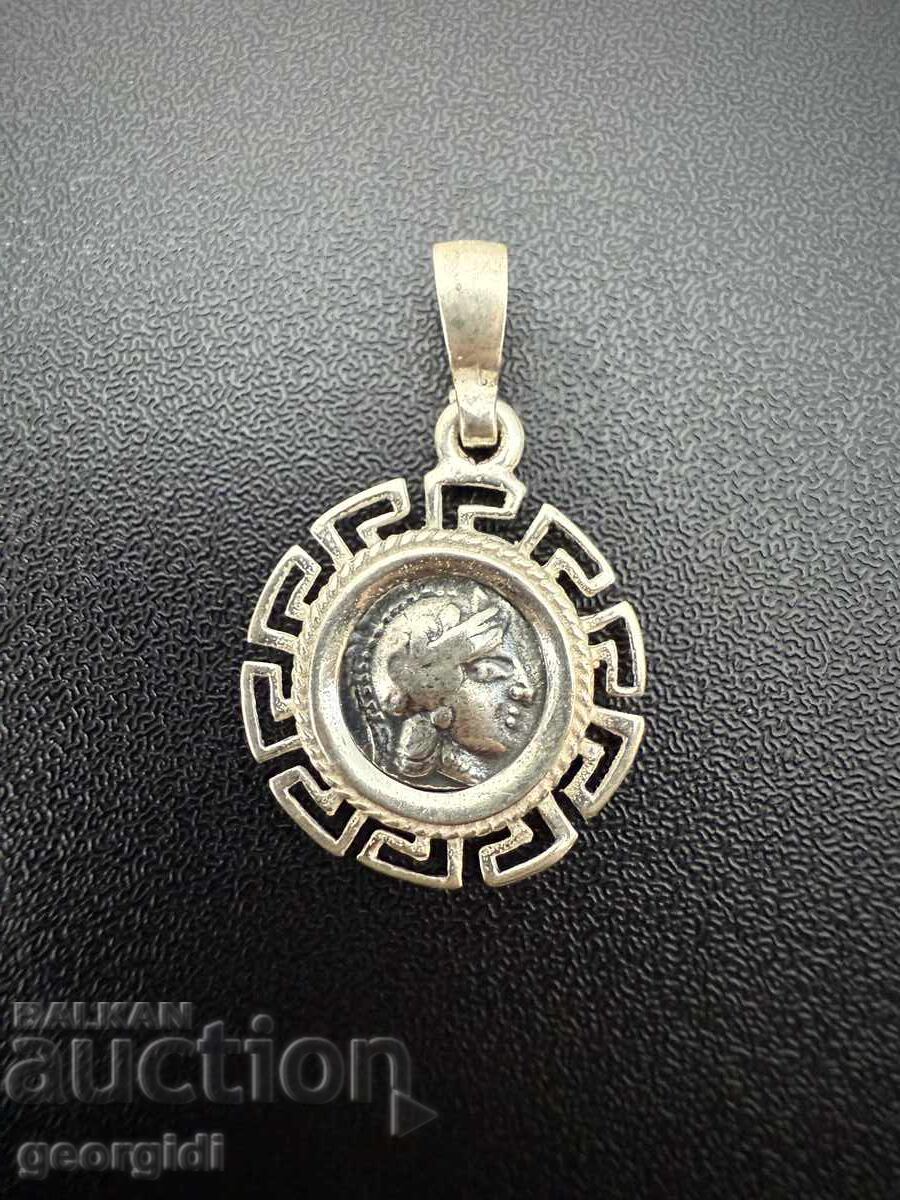 Silver pendant with Alexander coin. No. 7509 - 6 Silver pendant with Alexander coin. No. 7509 - 6