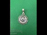 Silver pendant with Alexander coin. No. 7509