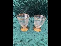 Pahare pentru rachiu - 2 buc, gravate