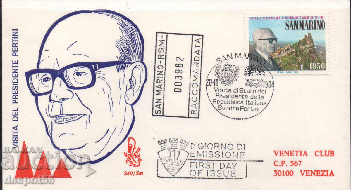 1984. Σαν Μαρίνο. Φάκελος "Πρώτη ημέρα" 1984. Σαν Μαρίνο. Φάκελος "Πρώτη ημέρα"