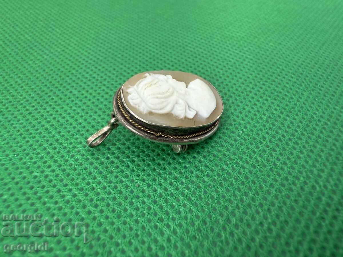Auction Silver pendant / brooch - Cameo. №7510 Auction Silver pendant / brooch - Cameo. №7510