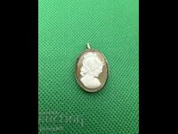 Silver pendant / brooch - Cameo. №7510