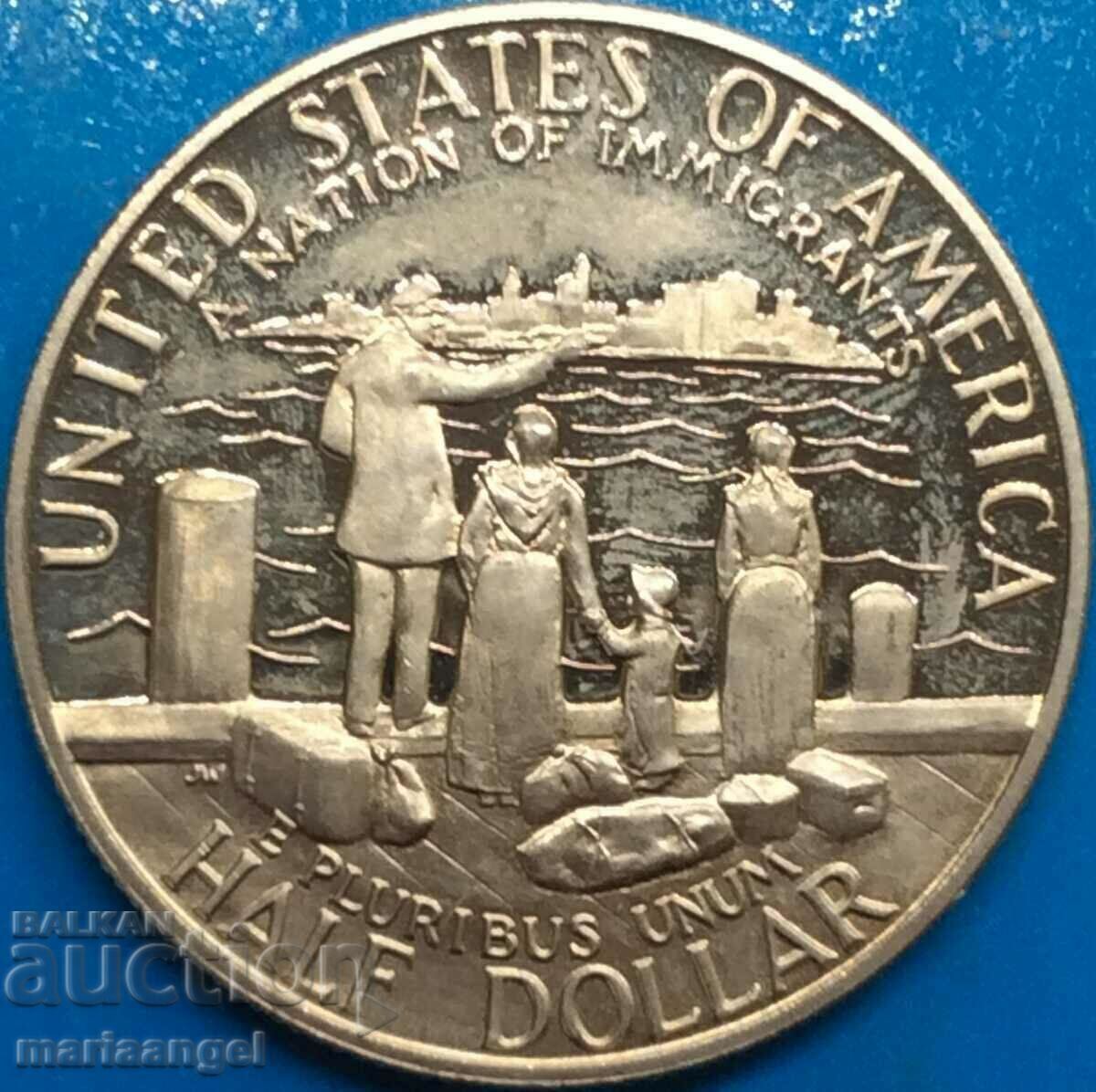 Auction  1/2 Dollar 1986 USA "Nation of Immigrants" UNC PROOF