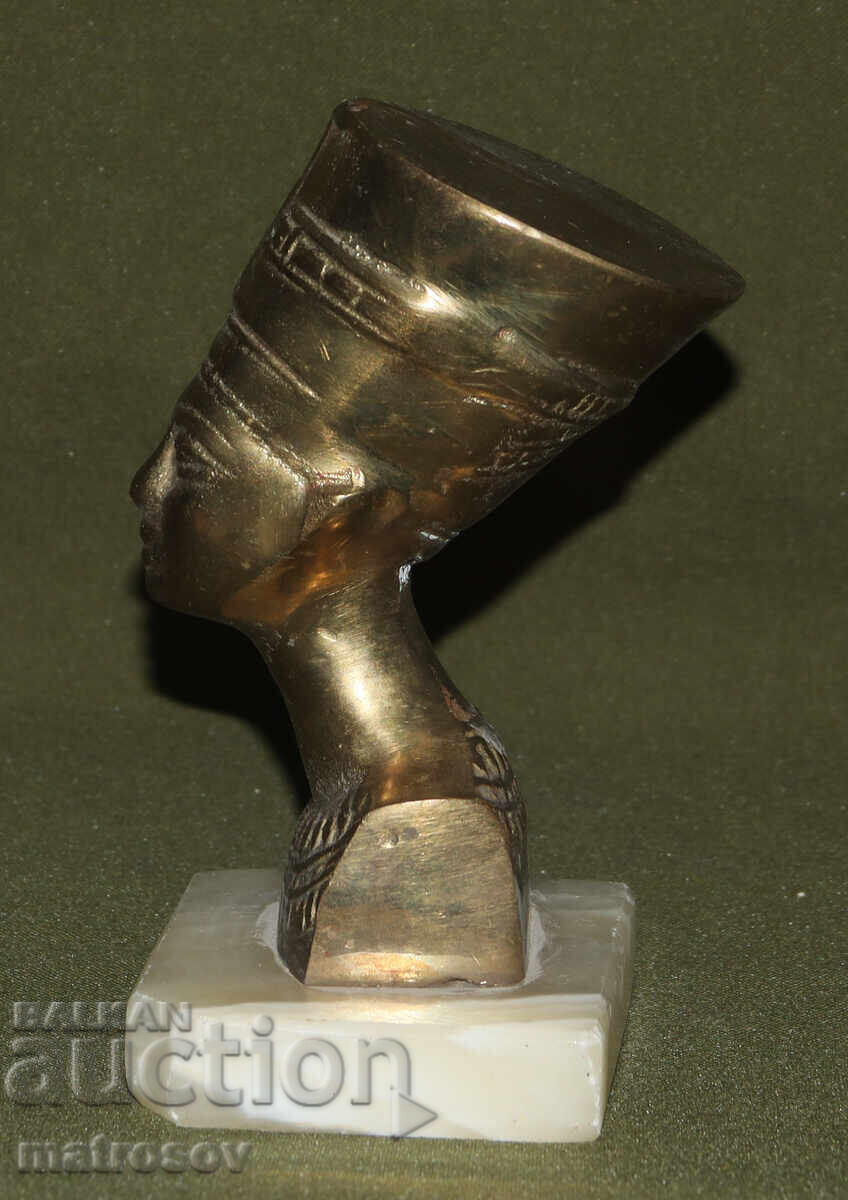 Χάλκινο γλυπτό προτομής με μαρμάρινη βάση, Νεφερτίτη - 6