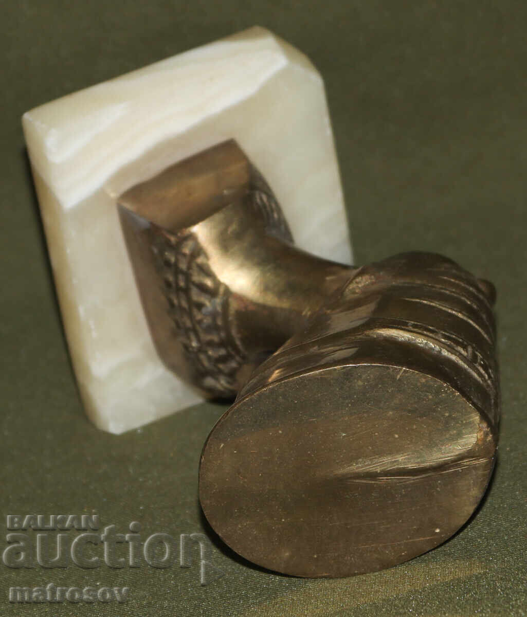 Χάλκινο γλυπτό προτομής με μαρμάρινη βάση, Νεφερτίτη - 7