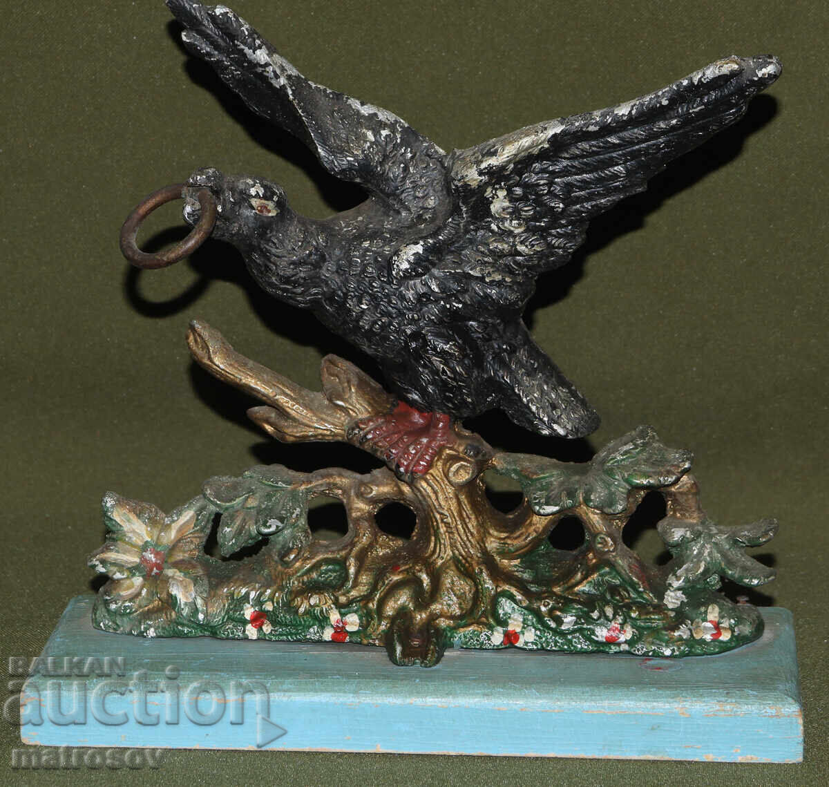 Compoziție metalică sculptură originală Vultur