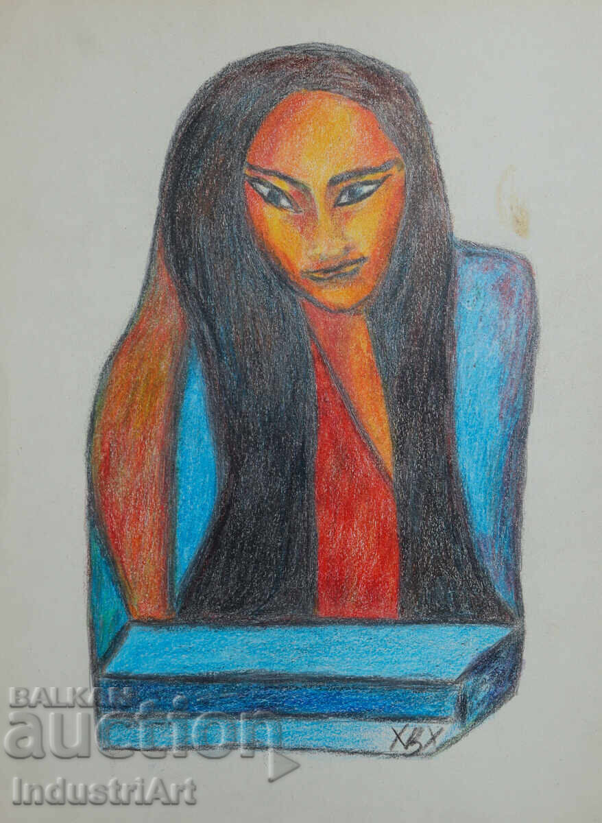 Contemporary Art Pastel Abstract Female Portrait with price 100.00 BGN | € 51.13