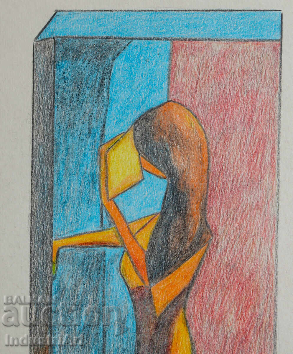 Delivery of Modern Art Pastel Abstract Portrait
