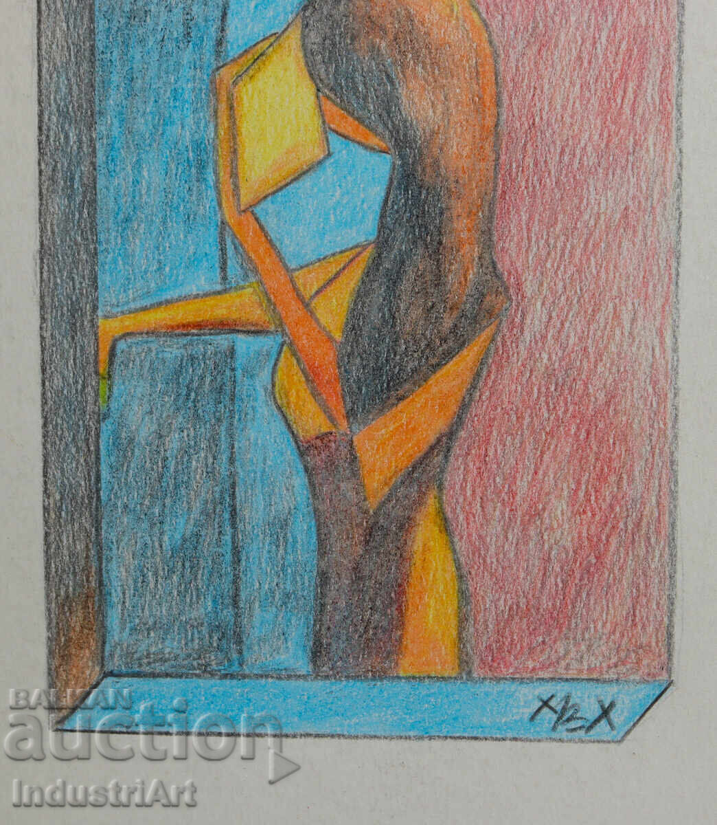 Modern Art Pastel Abstract Portrait - 5