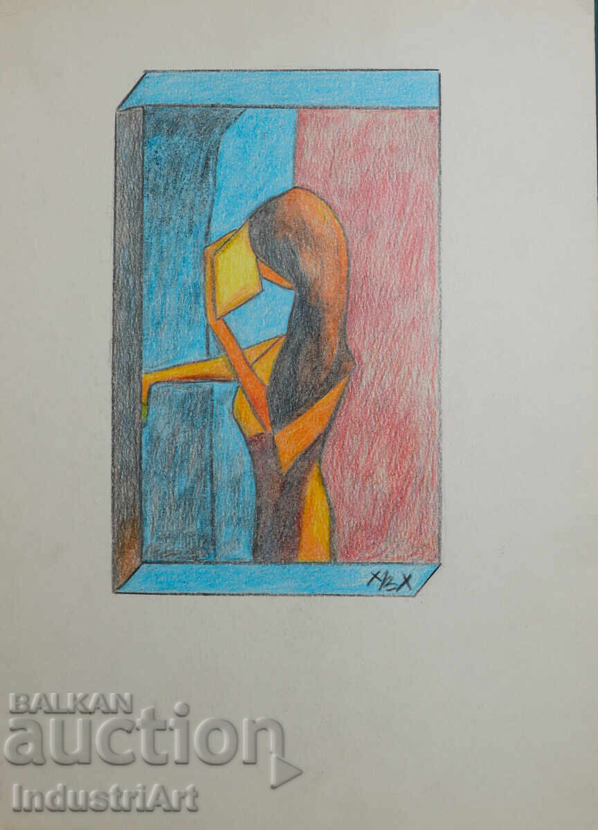 Modern Art Pastel Abstract Portrait