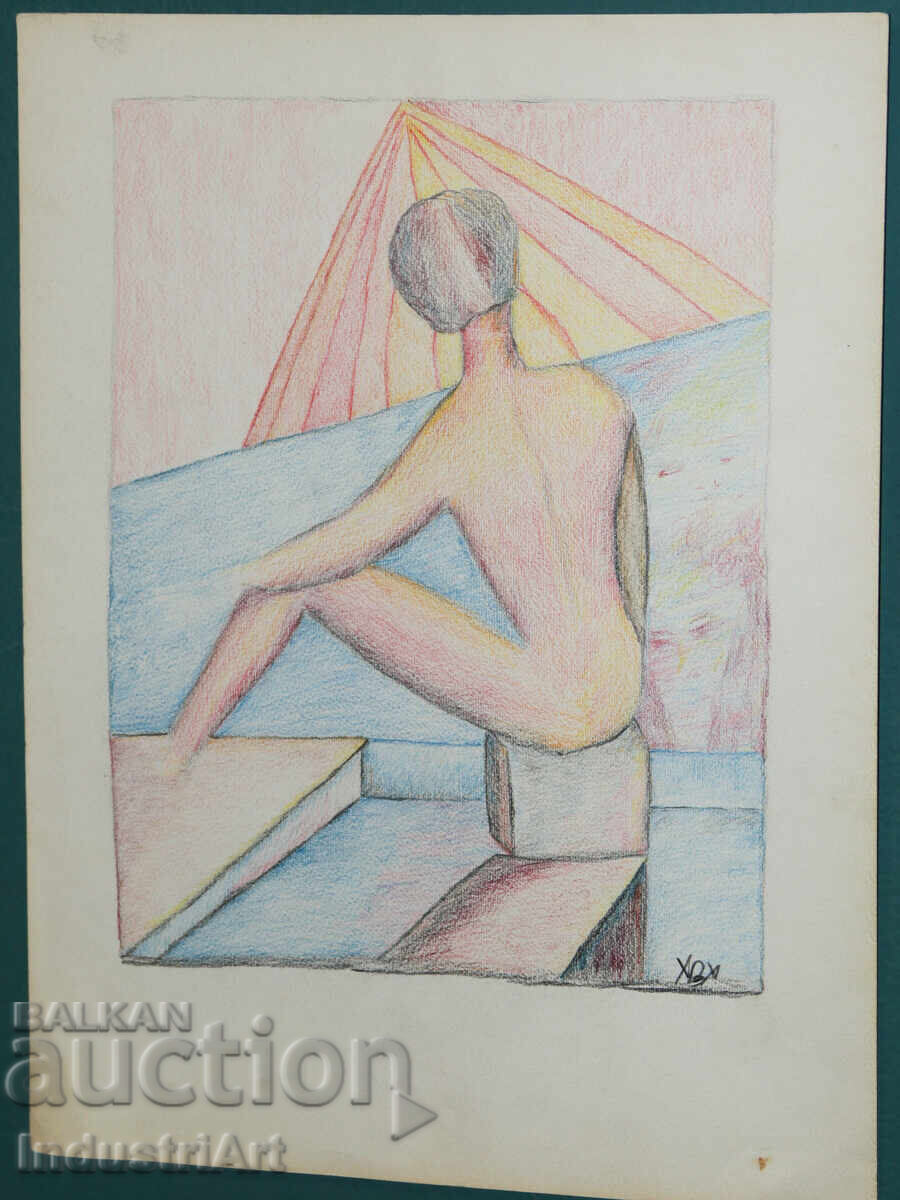 Модерно изкуство пастел абстрактен портрет с цена 100.00 лв. | € 51.13