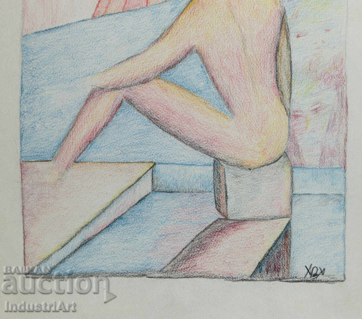 Модерно изкуство пастел абстрактен портрет - 5