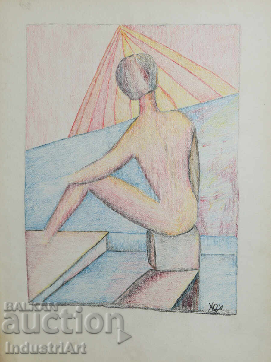 Модерно изкуство пастел абстрактен портрет