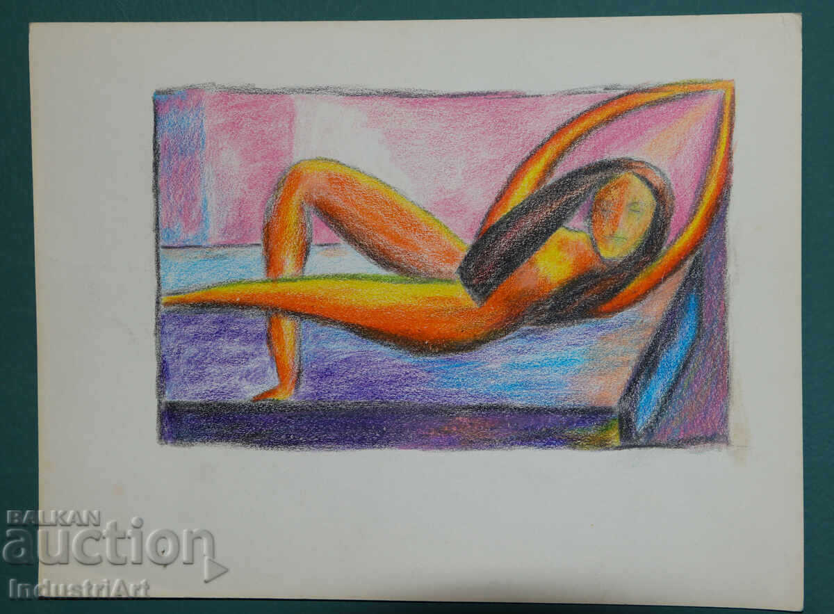 Μοντέρνα τέχνη παστέλ αφηρημένο γυμνό σώμα με τιμή 100.00 BGN | € 51.13