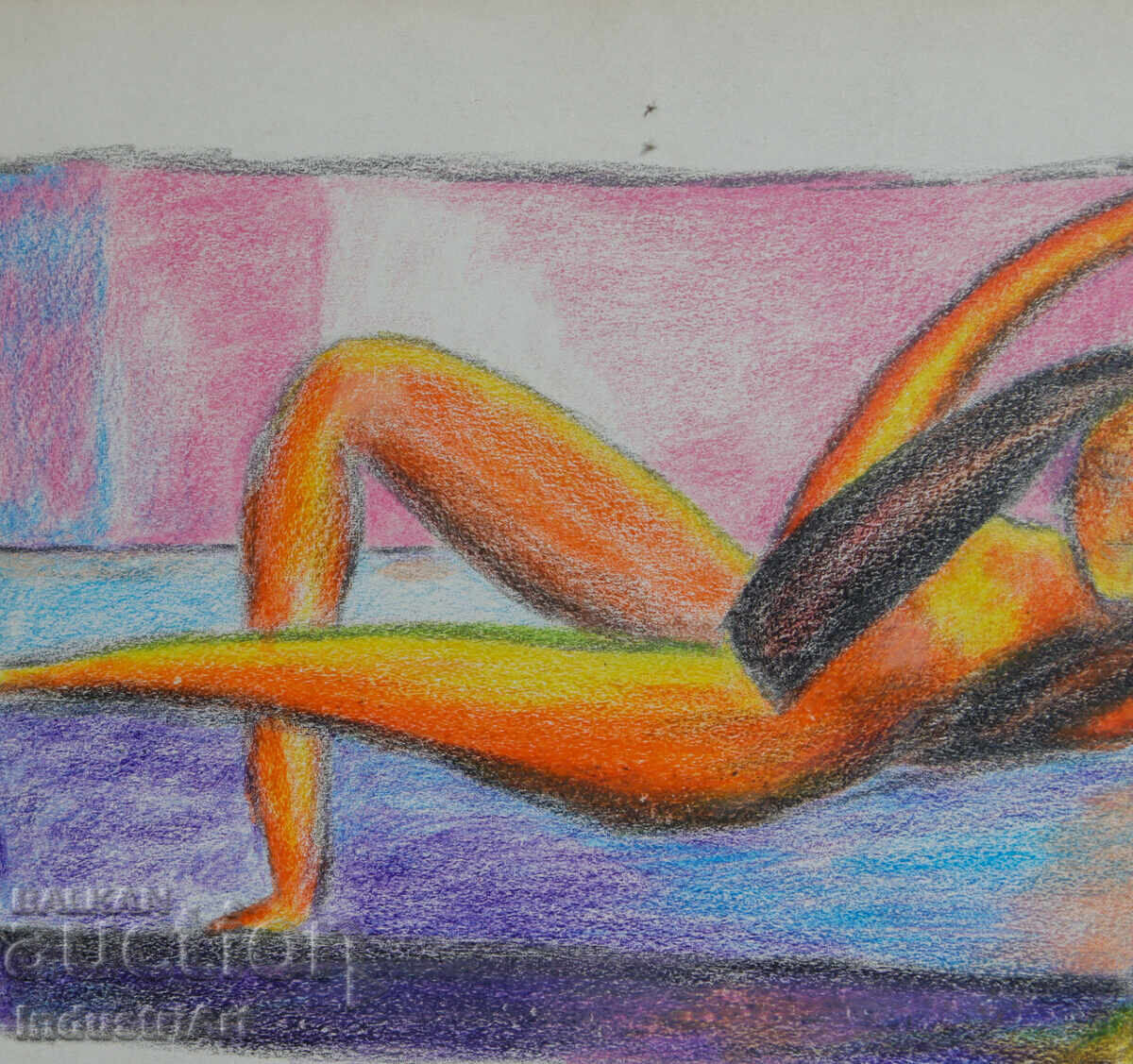 Παράδοση Μοντέρνα τέχνη παστέλ αφηρημένο γυμνό σώμα