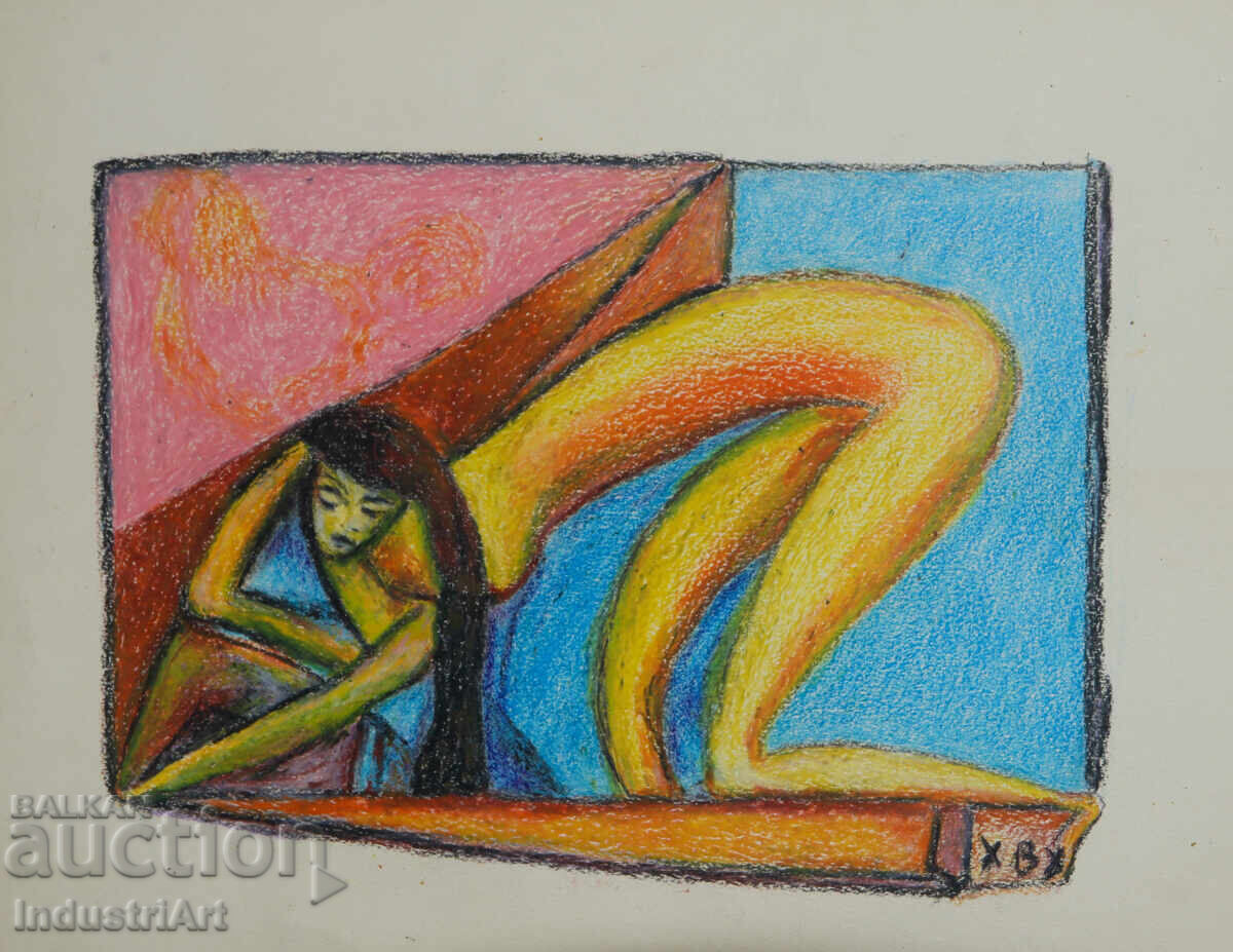 Модерно изкуство пастел абстрактно голо женско тяло с цена 100.00 лв. | € 51.13