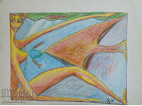 Artă modernă pastel compoziție abstractă