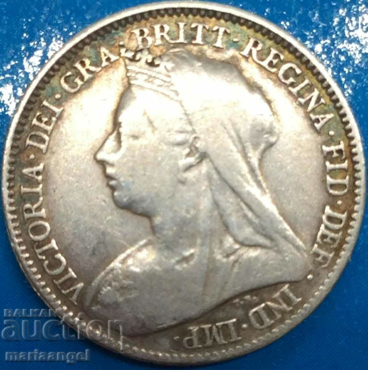 Μεγάλη Βρετανία 6 πένες 1897 Victoria Silver - Rare - 6