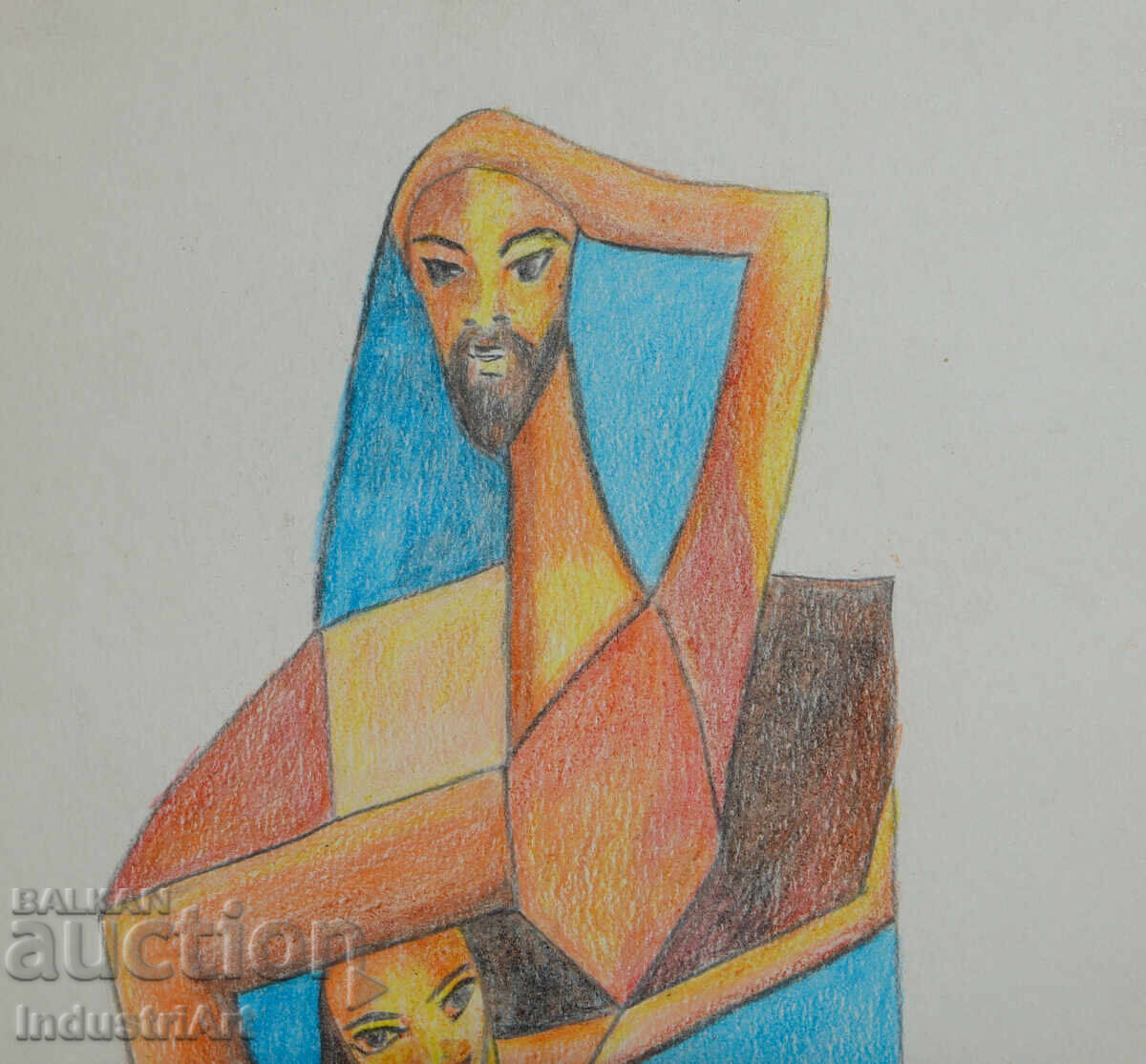 Παράδοση Μοντέρνα τέχνη παστέλ αφηρημένη σύνθεση