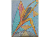 Artă modernă pastel compoziție abstractă