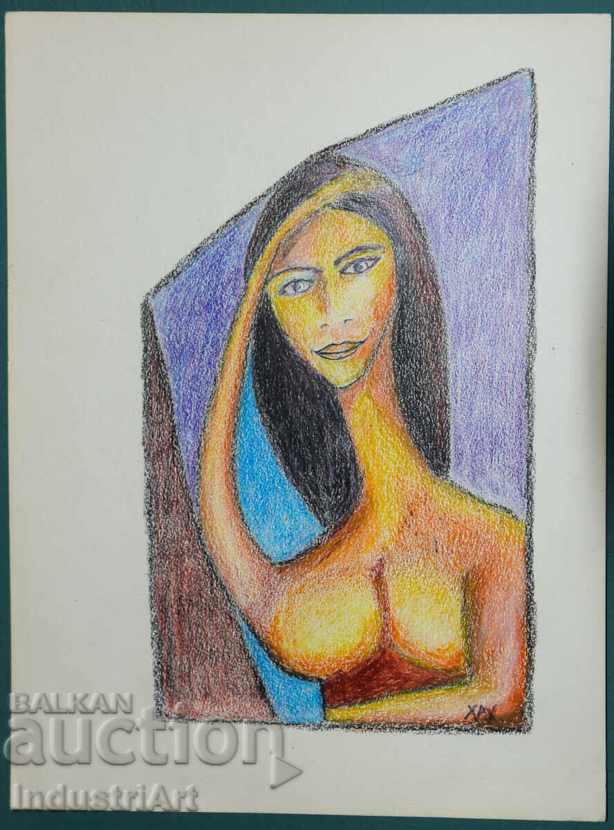 Δημοπρασία Μοντέρνα τέχνη παστέλ αφηρημένο σώμα