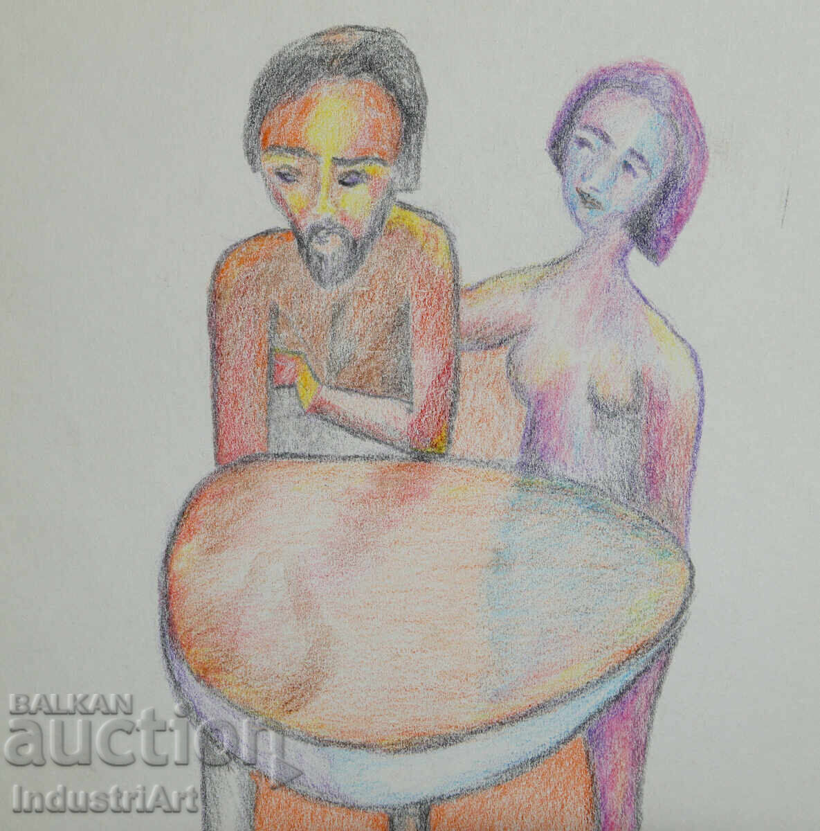 Delivery of Modern Art Pastel Abstract Figures