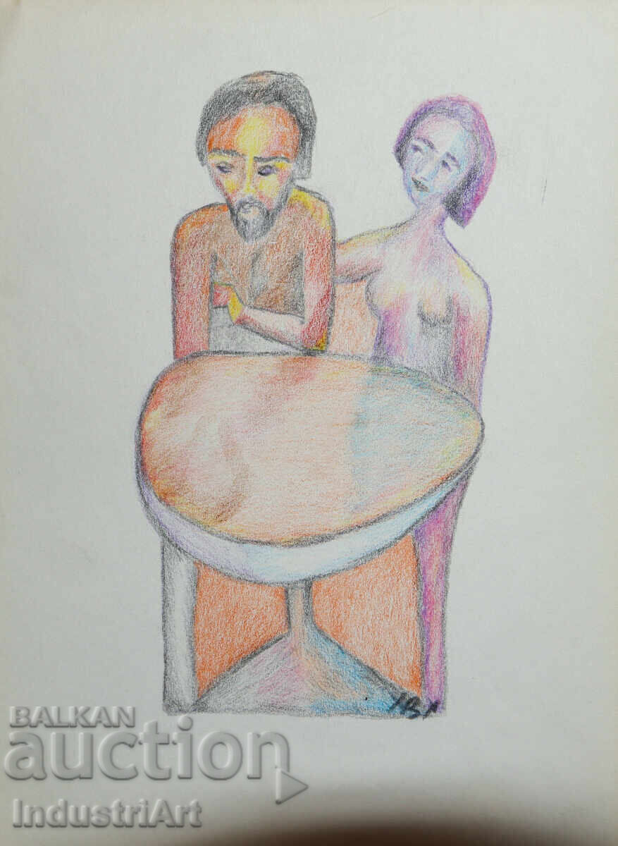 Modern Art Pastel Abstract Figures