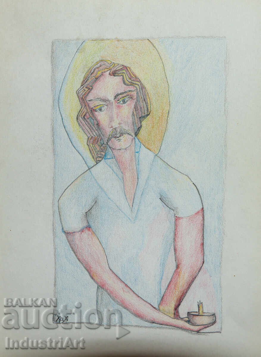 Модерно изкуство пастел абстрактен портрет