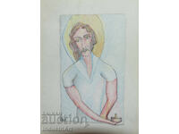 Artă modernă pastel portret abstract