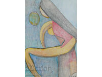 Artă modernă pastel corp abstract