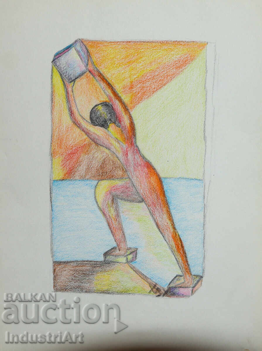 Modern art pastel abstract composition